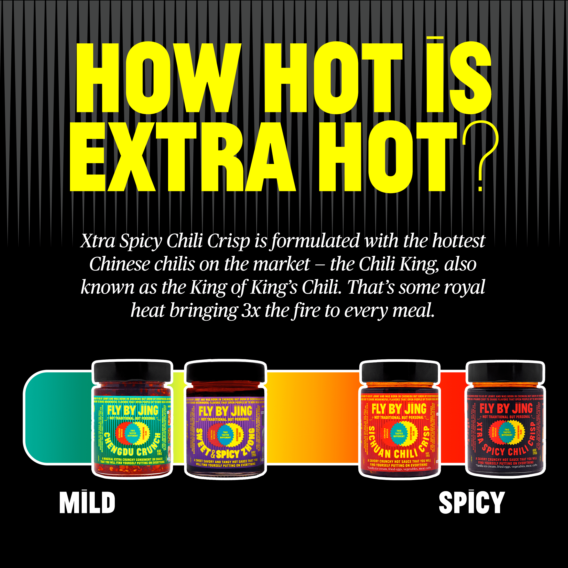 Fly By Jing Chili Crisp Sauce Mini Sampler Set, 4 Vegan Hot Sauces in TSA Compliant 2 oz Glass Jars