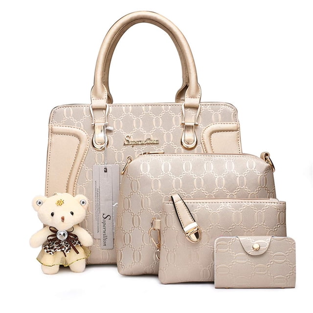 Set de bolsos a la moda, bolso de hombro Soperwillton Tote, 4 piezas