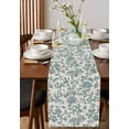 thumbnail image 4 of Farmhouse Table Runner 90 Inches, Teal Blue Green Vintage Flower Leaf Plant Bed Runner Dresser Scarves Tabletop for Indoor Outdoor Parties/Ceremony/Banquet, 13" x 90", 4 of 8