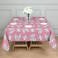 thumbnail image 3 of Pink Bows and Baseballs Pattern Square Tablecloth,Waterproof Square Table Cover,Wipeable Spillproof Washable Table Cover for Home Kitchen Party Decor 60"x60"(152x152cm), 3 of 6