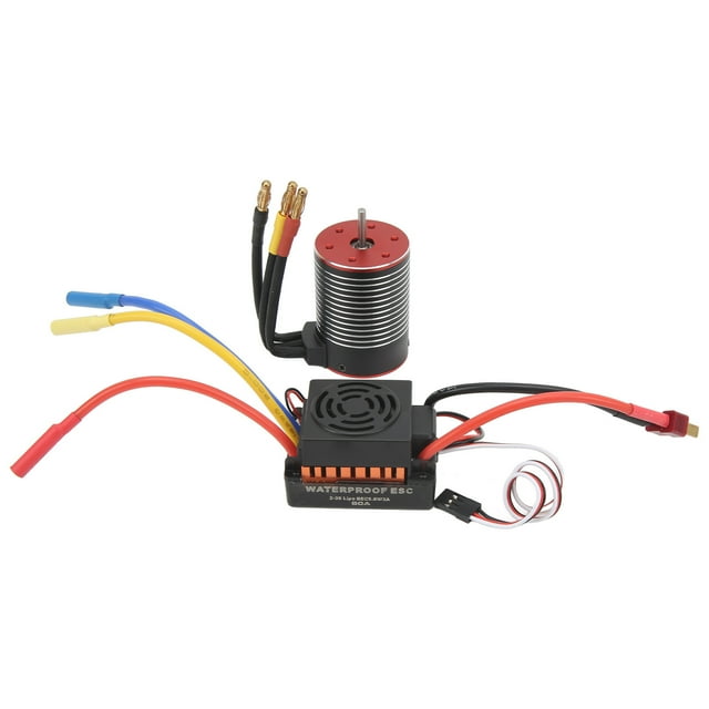 ESC RC sin escobillas, resistente al agua y al polvo, 5200 KV, 60 A, bobina de cobre puro universal, conjunto combinado ESC de alta confiabilidad para Traxxas