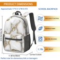 thumbnail image 3 of White and Gold Marble Pattern 17" Waterproof Oxford School Backpacks for Teens, S-Shape Padded Straps, for School, Travel, Hiking, Camping, 3 of 5
