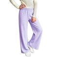 thumbnail image 2 of HAOTAGS Girls Striped Pants, Elastic Waist Straight Leg Pants with Pockets Casual Loungewear, 2 of 7