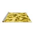 thumbnail image 2 of Ahgly Company Machine Washable Indoor Round Abstract Yellow Modern Area Rugs, 6' Round, 2 of 4