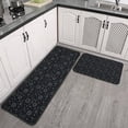 thumbnail image 2 of Black Celestial Symbol Pattern Kitchen Rugs Sets Of 2,Anti Fatigue Kitchen Mat Rugs Non Slip Washable,Decorative Kitchen Floor Mats for Kitchen,Sink,Laundry,17"X30"+17"X47", 2 of 7