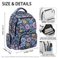 thumbnail image 5 of Chririnla Retro Floral Print Breathable Kids Backpack for Daily School Daily Use, Lightweight Multiple Compartments 600D Polyester Big Kids Backpack, 5 of 10