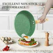 Innerwell 8 Piece Green Nonstick Kitchen Cookware Sets Induction Compatible for Cooking