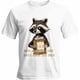 thumbnail image 1 of Camisetas casuales de manga corta con diseño de mapache de dibujos animados para hombre, 1 of 8