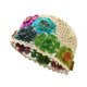 thumbnail image 4 of Gorro de crochet con flores, ligero y cómodo, con recortes florales para citas en la playa. Beige, 4 of 9