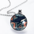 thumbnail image 2 of Whale Glass Design Circular Pendant Necklace - Elegant Jewelry Piece, 2 of 5