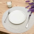 thumbnail image 2 of RAY STAR Vinyl Placemats Set of 4, 15in Round Vinyl Weave Placemats, Heat Resistant Wipable Place Mat, 2 of 6