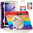 thumbnail image 3 of XYX Case for Samsung Galaxy Tab S9/Tab S9 FE 11.0 Inch with 360 Degree Rotating, Hand Strap, Shoulder Strap, Colourful Red, 3 of 7