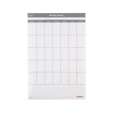 UPC: 0718103408400 | Staples 24 x 36 Monthly Dry-Erase Wall Calendar Reversible White/Gray (ST60365-22)