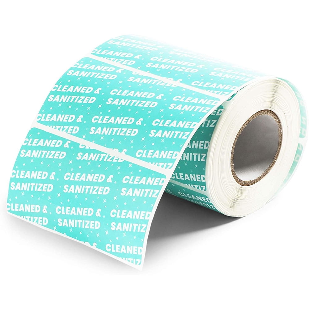Roll of Safety Seals, Cleaned and Sanitized Labels (2 x 4, Total 500 Stickers)