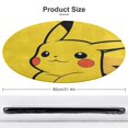 Pikachu Round Coral Velvet Floor Mat，Washable Round Rug for Bathroom