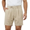 thumbnail image 2 of VV AVEORS Men'S Straight Leg Dress Shorts, Lightweight Breathable Casual Summer Elastic Waist Bermuda Shorts With Pockets Khaki S, 2 of 9