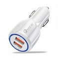 thumbnail image 1 of Quick Charge Qc3.0 Dual Usb Car Charger Universal Double Usb Fast Charging 12v 24v Smart Adapter White, 1 of 4