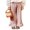 Pink, variant on SUNSIOM Women's Plaid Wide Leg Pants Ruffled Legs Elastic Waistband Loose Gingham Print Casual Trouser