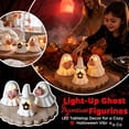 thumbnail image 6 of LED Halloween Tabletop Ornament Set | Oimcto Light-Up Pumpkin Figurines with Warm Glow for Mantel, Shelf & Tray Display - Ghost Lantern, 6 of 9