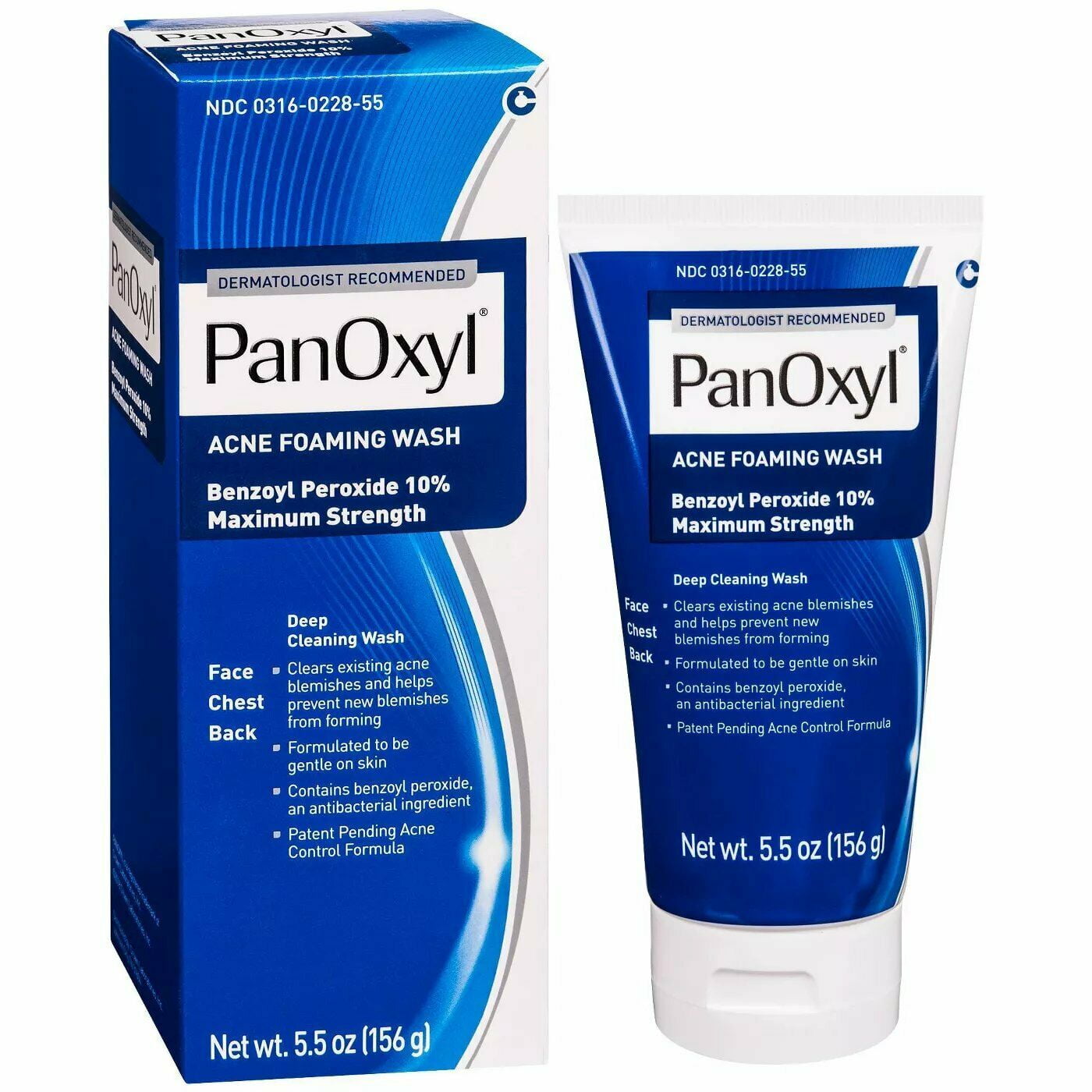 Panoxyl Acne Foaming Face Wash Benzoyl Peroxide 10 Maximum Strength 5 