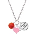 thumbnail image 1 of Delight Jewelry Resin Basketball - Light Pink Heart Nurse Strong Zoe Necklace, 1 of 4