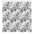 thumbnail image 3 of Ambesonne Hawaii Shower Curtain, Monochrome Exotic Parrot, 69"Wx75"L, Grey White, 3 of 5