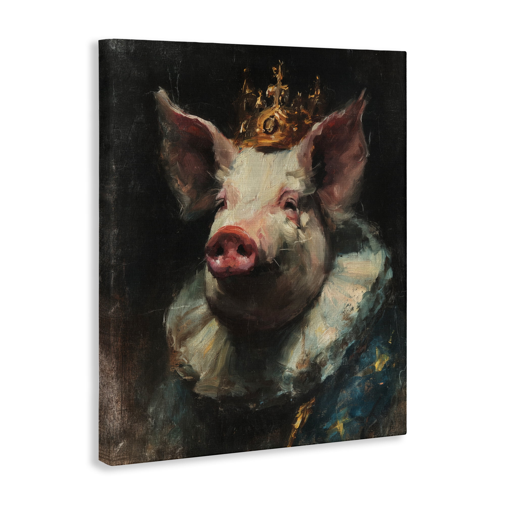 Stupell Industries Crowned Imperial Pig Canvas Wall Art, design by Svetlana Aleynikova