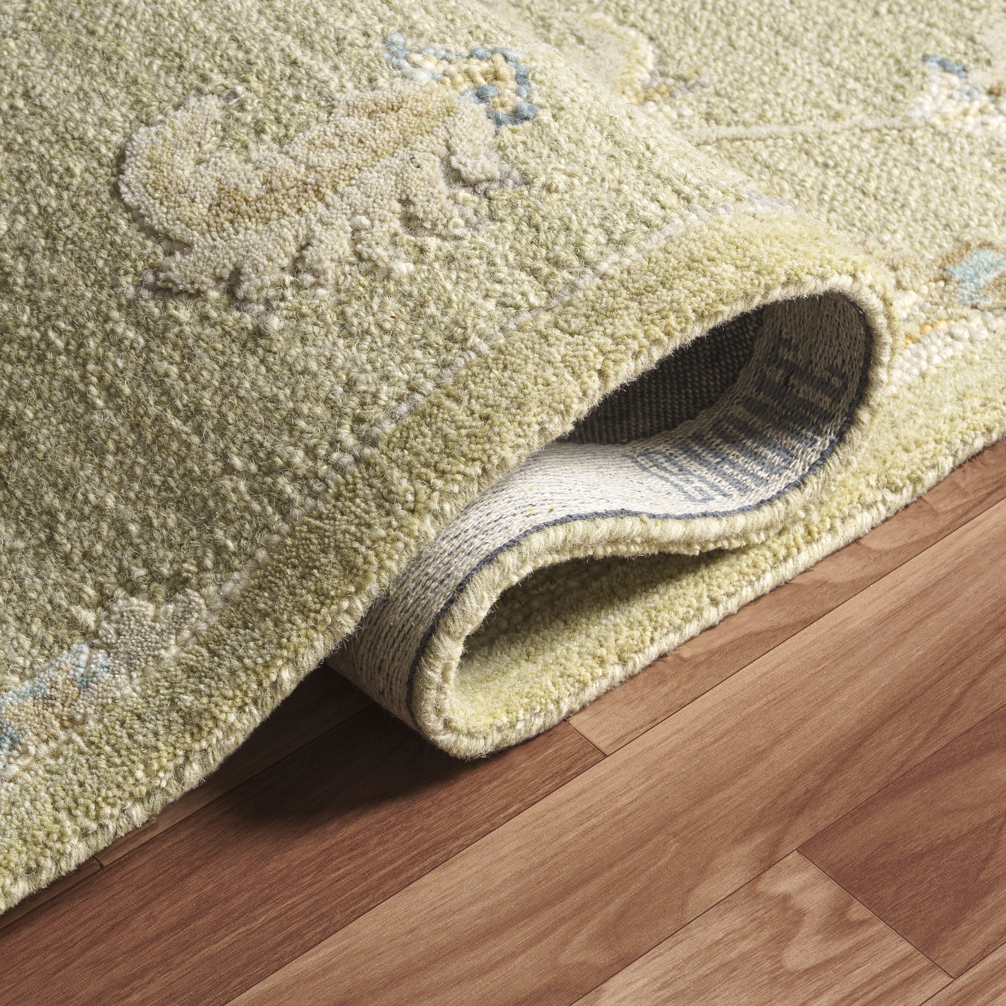 Ox Bay Elaine Floral Classic Hand-Tufted Wool Indoor Area Rug, Tea Green/Beige, 2' x 3'