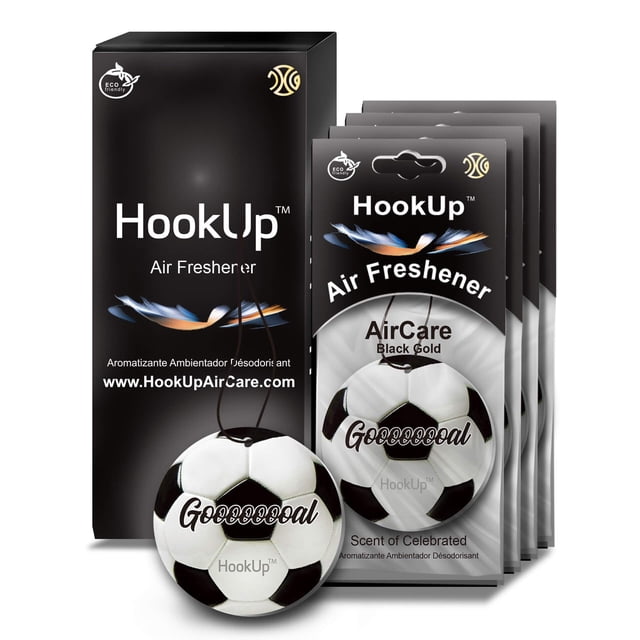 Ambientador colgante HookUp balón de fútbol 4 unidades Black Gold