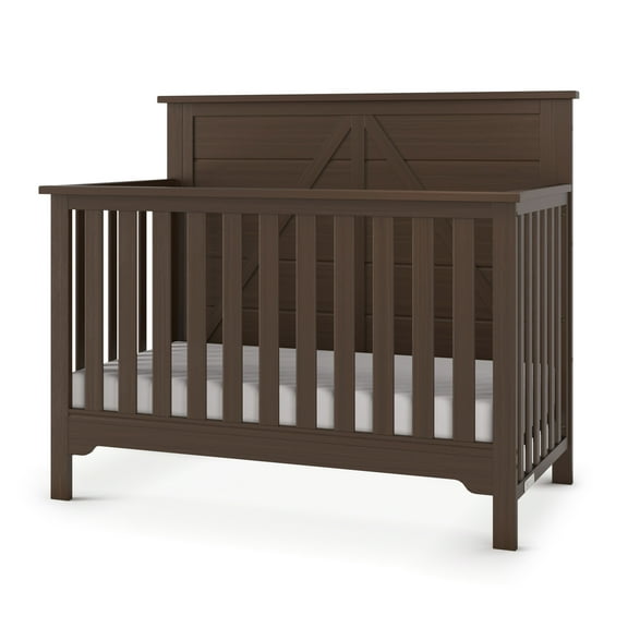 Child Craft Woodland 4-in-1 Convertible Crib, Shiplap Panel Design, 3 Mattress Heights, Brushed Truffle