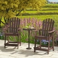 thumbnail image 2 of Costway 2 PCS Tall Bar Stool HDPE Patio Chair with Armrest Footrest Home Indoor Outdoor Brown, 2 of 8