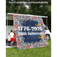 thumbnail image 3 of 4th of July RV Awning Sun Shade Screen 9'X7' 250th Anniversary Mesh Sunscreen Patriotic Stars Stripes Fireworks Awning Shade Screen with Zipper UV Blocker Completed Kits for RV Motorhome Camper, 3 of 7