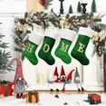 thumbnail image 3 of JUNWELL Personalized Christmas Stockings (19 inch) Custom Embroidered Name Linen Burlap Red Tree Snowflake Rustic Farmhouse Fireplace Hanging Ornament for Family Decorations Holiday  Xmas, 3 of 3