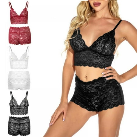 

Feiona Women Underwear Set Cotton Sexy Bra Set Push Up Thick Brassiere Lace Embroidery Lingerie Set Sleepwear Plus Size