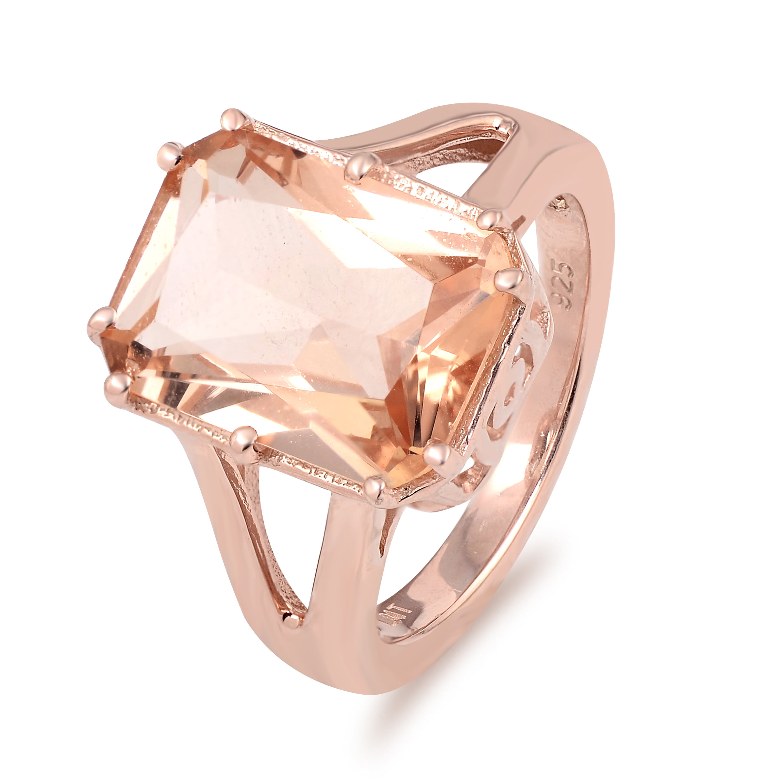 Natural Morganite Pink Gemstone Ring 925 Sterling Silver Women/'s Wedding Jewelry