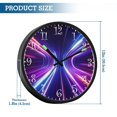 thumbnail image 3 of Voice Activated Clock with Glow Light 12 Inch Large Silent Wall Clock Battery Operated for Home Decor Colorful Light Bending Stripes, 3 of 8