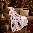 thumbnail image 3 of Scattered Halloween Ghost Pattern Cute Kawaii Illustration, Playful Pet Portrait Pattern, Warm Flannel Blanket for Living Room and Bedroom, Cat Lovers Halloween Gift, Pet Lover Home Decor, 3 of 9