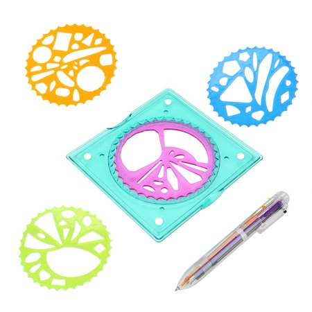 Hurrise Children Plastic Geometric Ruler Template Spiral Drawing