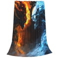 thumbnail image 2 of Honeii Red And Blue Fire Skull Warrior Print Fleece Blanket - Throw Blanket for Bed, Sofa, Couch, Camping, and Travel , Microplush Ultra Soft Warm Blanket-50"x40", 2 of 7