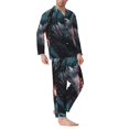 thumbnail image 2 of Uemuo Wave Chain Shark Pattern 2-Piece Loungewear Set - Men’s Soft Sleepwear, Cozy Winter PJs, Comfy Sleep Set-, 2 of 7
