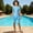 Sky Blue, variant on SGFCWSX Girls Swimsuit 2-Piece Set, Short Sleeve Striped Top and Skirted Capri Leggings, Kids Sport Casual Swimwear Sky Blue Size 7-8Years