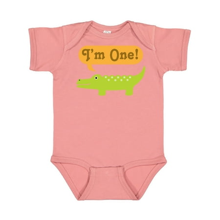 

Inktastic 1st Birthday Alligator Jungle Gift Baby Boy or Baby Girl Bodysuit