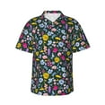 thumbnail image 2 of Goofa Watercolor Meadow Flowers Hawaiian Shirt for Men, Unisex Summer Beach Casual Short Sleeve Button Down Shirts,Aloha Tropical Floral print shirt-, 2 of 9