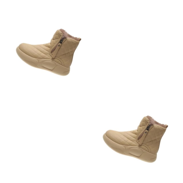 Qarigey Estilo de invierno con estas botas de nieve a media pantorrilla para mujer Botas de nieve con cremallera lateral y punta redonda para Type4 NO4