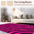 thumbnail image 2 of ODIKA 6'x9' Machine Washable Non-Slip Area Rug, Millennial Bold Hot Zebra Stripe with Dynamic Black Swirls Print Pink High Traffic Rug, Pink, 288336, 2 of 7