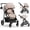 Khaki, variant on INFANS 2 in 1 Baby Stroller, High Landscape Infant Stroller, Foldable Pushchair with Adjustable Canopy, Cup Holder, Storage Basket, Suspension Wheels (Pink)