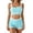 Light Blue, variant on uvwlwu Women Gingham Lace Trim High Waist Boy Shorts Two Piece Swimsuit Cute Bow Bikini Set,S