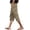 Khaki, variant on Women's Lightweight Capri Pants with Tie Waist Side Button Pockets High Rise Cropped Trousers Stylish Breathable Everyday