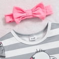 thumbnail image 6 of larppty Catpapa Newborn Baby Girl Romper Jumpsuit Bodysuit +Pants Shorts+Headband Outfit Set (Z04-Grey, 6-9 Months), 6 of 7