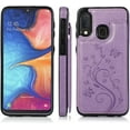 thumbnail image 2 of Asuwish Compatible with Samsung Galaxy A10e Wallet Phone Case Tempered Glass Screen Protector and Flower PU Leather Credit Card Holder Stand Slot Cell Cover for A 10e 10ae S102DL Women Men Purple, 2 of 6